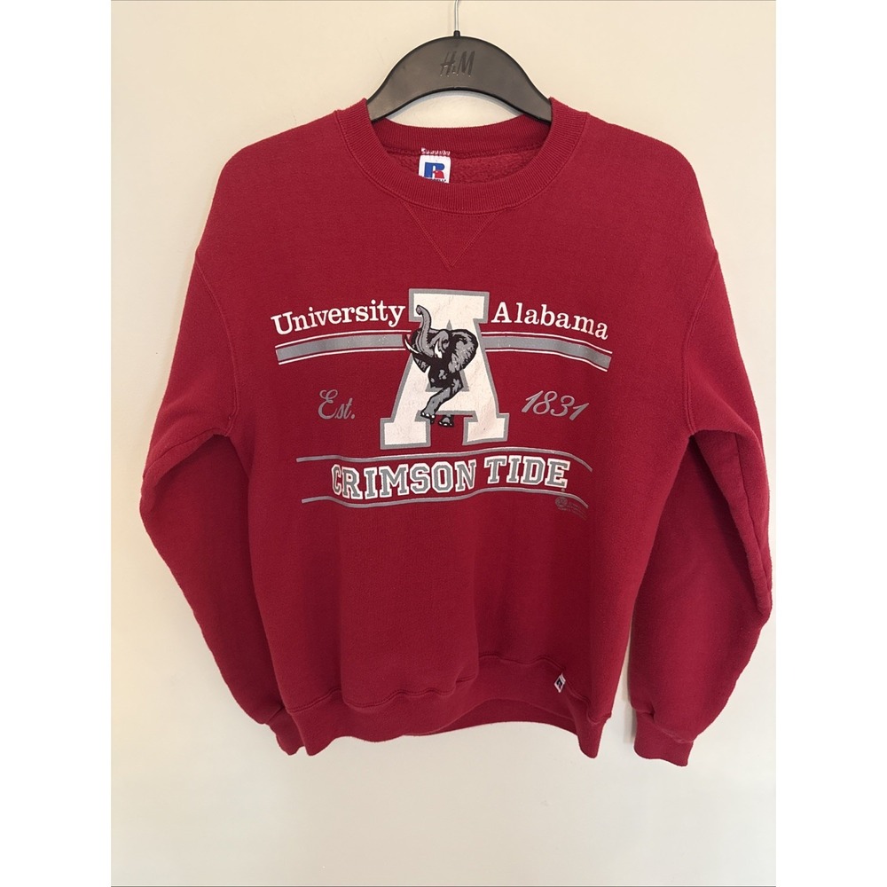 Alabama Crimson Tide Crewneck Sweatshirt Size M Red Russell Athletic Vintage 80s